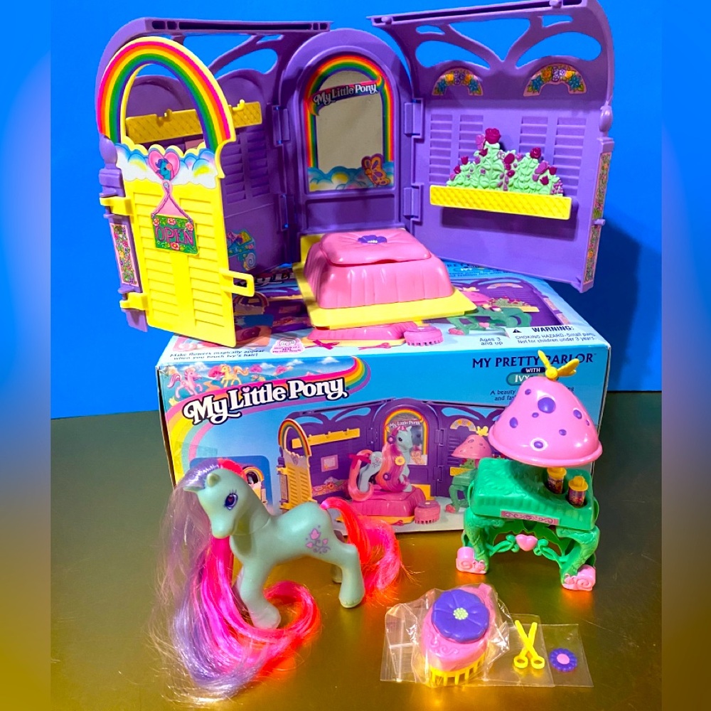 MY LITTLE PONY G2 VTG 90s MY PRETTY PARLOR SET HAIRSTYLING & FASHION…
